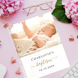 Baptême personnalisé photo moderne livre d'invités