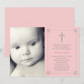 Baptême photo croisée / Invitation au baptême (Devant / Derrière)
