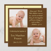 Baptême Photo Invitation avec Bible Verse (Devant / Derrière)