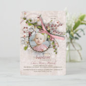 Baptême Photo Invitation pour fille (Debout devant)