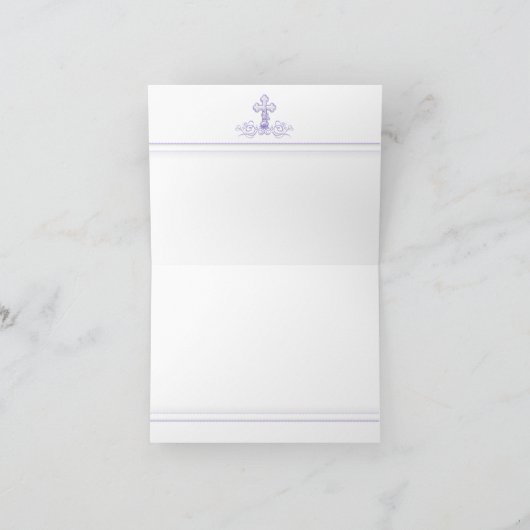 Baptême pourpre Première communion Merci Cartes (Intérieur)