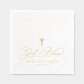 Baptême Première communion Gold Dieu béni Croix (Recto)