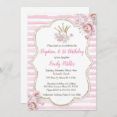 Baptême princesse et invitation à l'anniversaire (Devant / Derrière)
