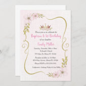 Baptême princesse et invitation à l'anniversaire (Devant / Derrière)