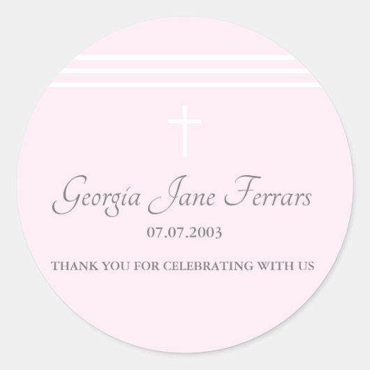 Baptême rayé autocollant (Devant)