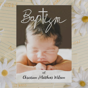 Baptême religieux baptisé croisé Invitation