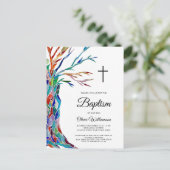 Baptême Religieux Christening Invitation Carte pos (Debout devant)