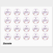 Baptême Religieux Nom Stickers Violet Étiquettes (Feuille)