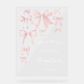 Baptême rose arcs bienvenue signe clair (Recto)