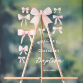 Baptême rose arcs bienvenue signe clair (Neutre)