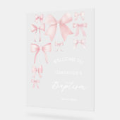 Baptême rose arcs bienvenue signe clair (Angle)