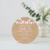 Baptême rose Baptême Bébé Invitation au Christenin (Debout devant)