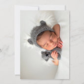 Baptême Rose Bleu Invitation garçon (Dos)