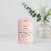 Baptême rose d'or croix invitation (Debout devant)