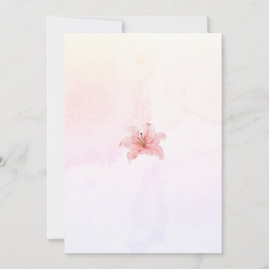 Baptême rose doux Invitation (Dos)