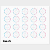 Baptême rose et bleu Favoriser Sticker (Feuille)