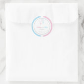 Baptême rose et bleu Favoriser Sticker (Sac)
