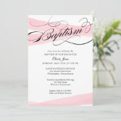 Baptême, Rose Moderne Aquarelle Invitation (Debout devant)