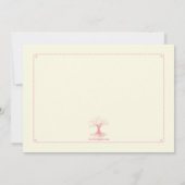 Baptême rose profondément enraciné Invitation phot (Dos)