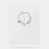 Baptême signe de bienvenue en couronne bleue (Recto)