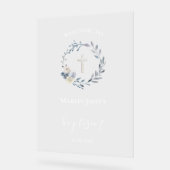 Baptême signe de bienvenue en couronne bleue (Angle)