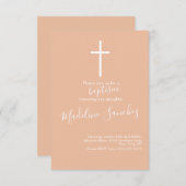 Baptême simple Cross Baby Dedication Invitation (Devant / Derrière)