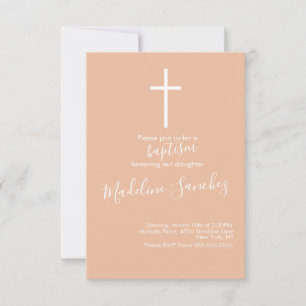 Baptême simple Cross Baby Dedication Invitation