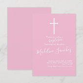 Baptême simple Cross Baby Dedication Invitation (Devant / Derrière)