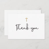 Baptême simple et élégant carte de remerciements b (Devant / Derrière)
