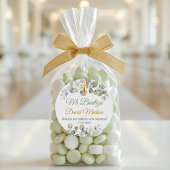 Baptême Sticker espagnol Bautismo Feuille vert mig