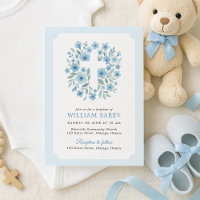 Baptême Style Baptême Invitation en bleu