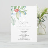 Baptême unique Invitations Noël Verdure (Debout devant)