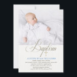 Baptême White Photo Invitation<br><div class="desc">Une invitation de baptême toute blanche qui est parfaite pour l'un ou l'autre sexe. Ajoutez simplement votre photo préférée. Pour mettre l'accent sur le sexe, il suffit de changer la couleur du nom en bleu ou rose. La croix peut être traînée à n'importe quel endroit, être plus grande ou plus...</div>