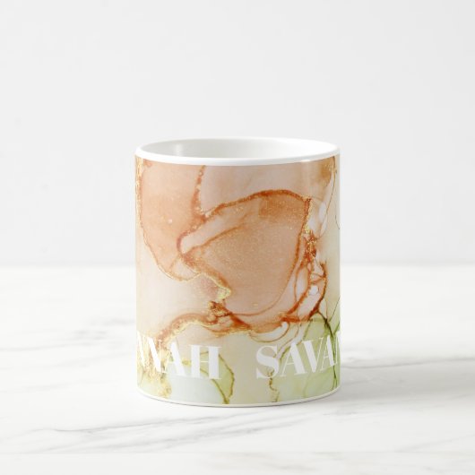 Baptisée Coral Green Alcok Coffee Mug (Centre)