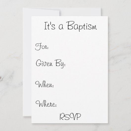 Baptism-aankondiging/uitnodiging Kaart (Achterkant)