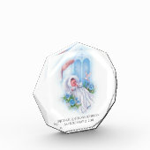 Baptism Baby Boy Blue Flowers Cross Fotoblokken (Links)