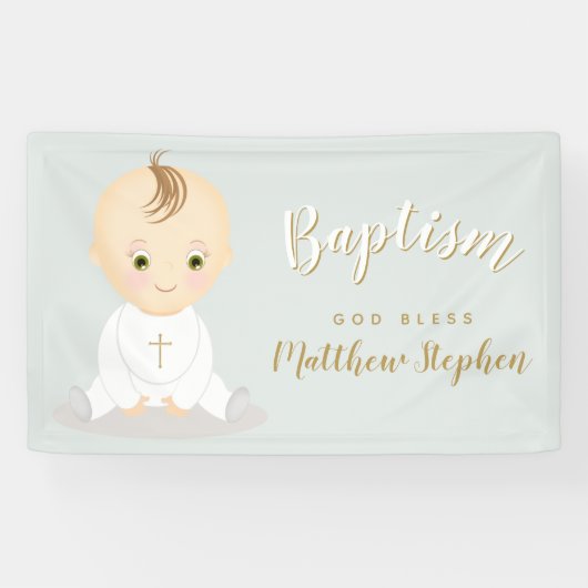 Baptism Baby Boy Spandoek (Horizontaal)