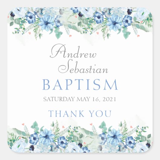 Baptism Baby Boy Stickers Labels (Voorkant)