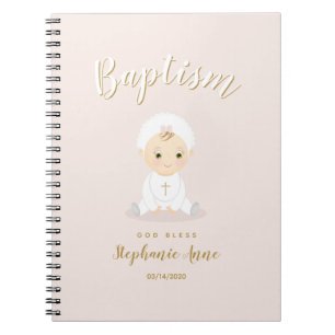 Baptism Baby Girl met Bonnet Notitieboek