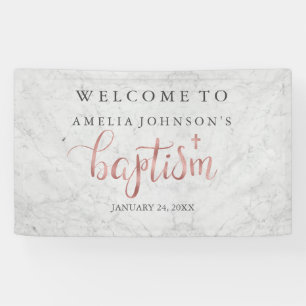 Baptism Banner Marble Roos Gold