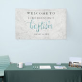 Baptism Banner Modern Marble Blue (Beurs)