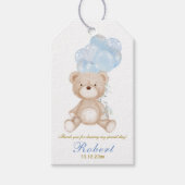 Baptism Beren Boy Dank u Labels Cadeaulabel (Voorkant)