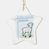 Baptism Blue Boy Lamb,  Keramisch Ornament (Links)