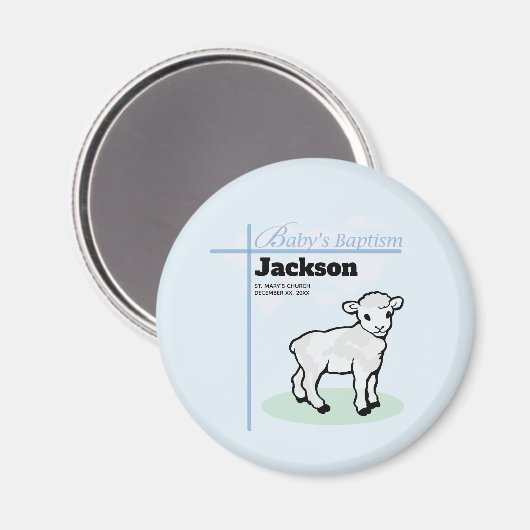 Baptism Blue Boy Lamb, Magneet (Voorkant / Achterkant)