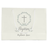 Baptism Blue en Green Leaf Wreate Groot Cadeauzakje (Achterkant)