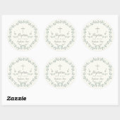 Baptism Blue en Green Leaf Wreate Ronde Sticker (Vel)