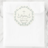 Baptism Blue en Green Leaf Wreate Ronde Sticker (Tas)