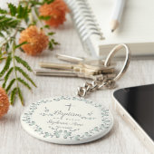 Baptism Blue en Green Leaf Wreate Sleutelhanger (Zijkant)
