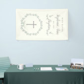 Baptism Blue en Green Leaf Wreate Spandoek (Beurs)