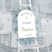 Baptism blue foliage clear welcome sign acryl bord